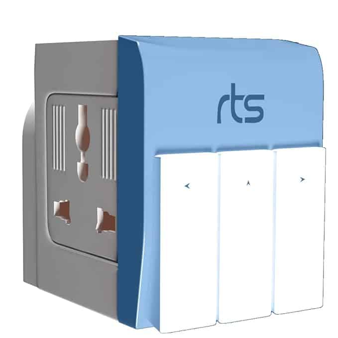 rts 3-in-1 Universal Travel Adapter Multi-Plug with Individual Switch Socket with Spike Buster Fuse